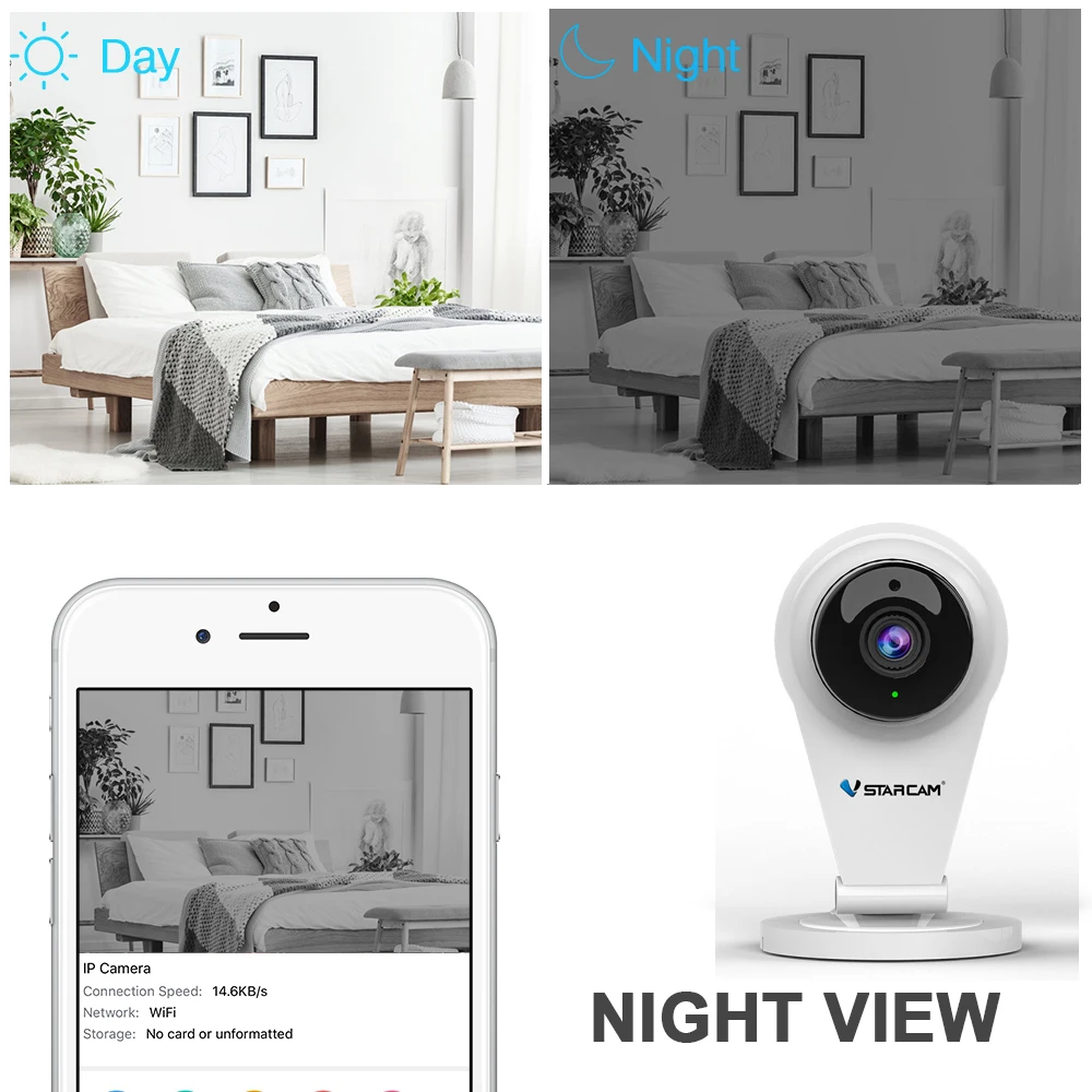 Беспроводная камера Vstarcam G96 Wi-Fi двусторонняя аудиосвязь с датчиком движения