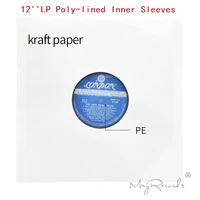 20 high quality heavyweight anti static white kraft paper poly lined inner sleeves for 12 lp record vinyl