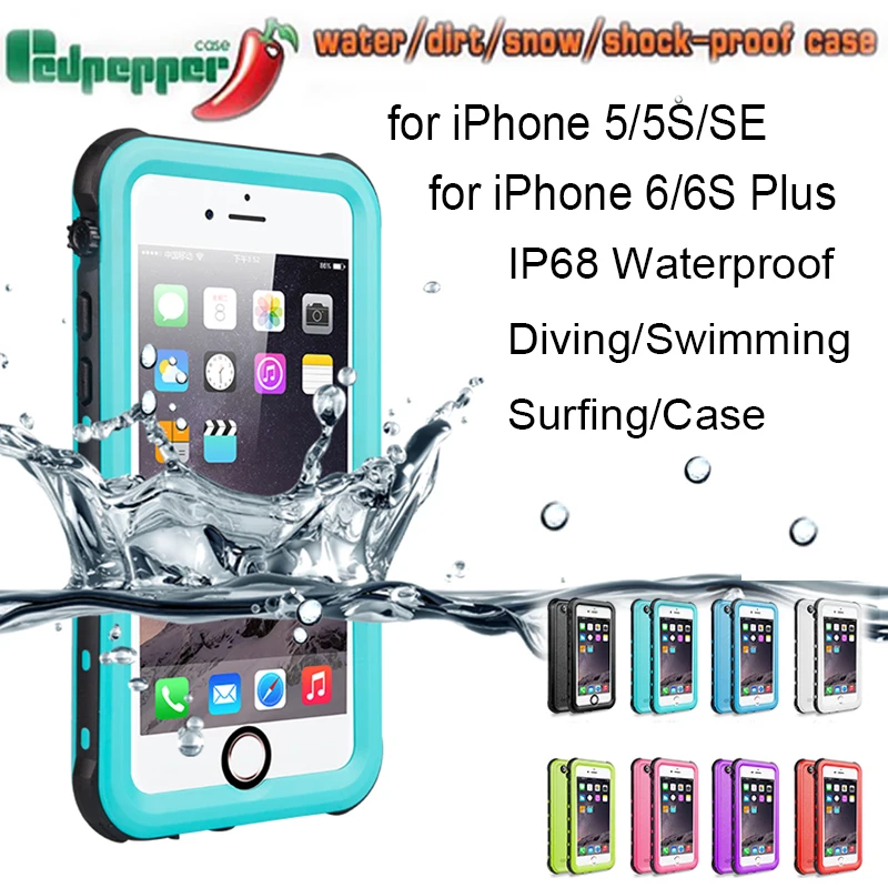 Водонепроницаемый чехол для IPhone 6 Plus, SE, 5S, 5g,, RedPepper, Dot, серия IP68, для дайвинга, под водой, PC, TPU, чехол для IPhone 7, 8 Plus