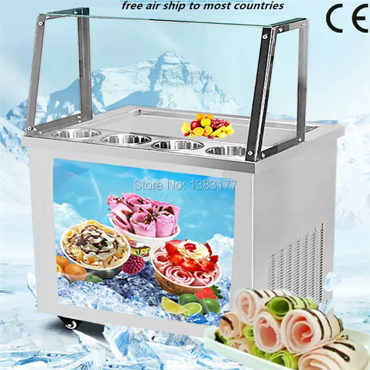 

18 Бесплатная доставка по воздуху в ваш дом CE тайская машина для приготовления льда машина для приготовления мороженого в рулонах машина для...