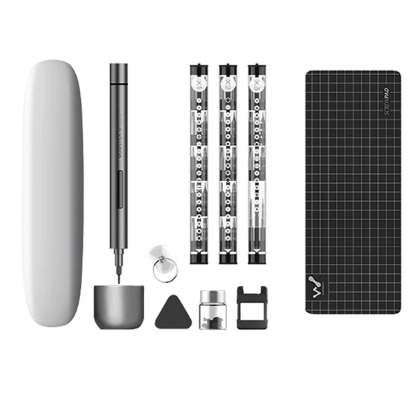 Wowstick 1F Pro Wowstick 1F 1P Мини прецизионная электрическая отвертка Беспроводная перезаряжаемая литиевая батарея светодиодный светильник 56 шт. S2 стальные биты - Цвет: Wowstick 1F Pro