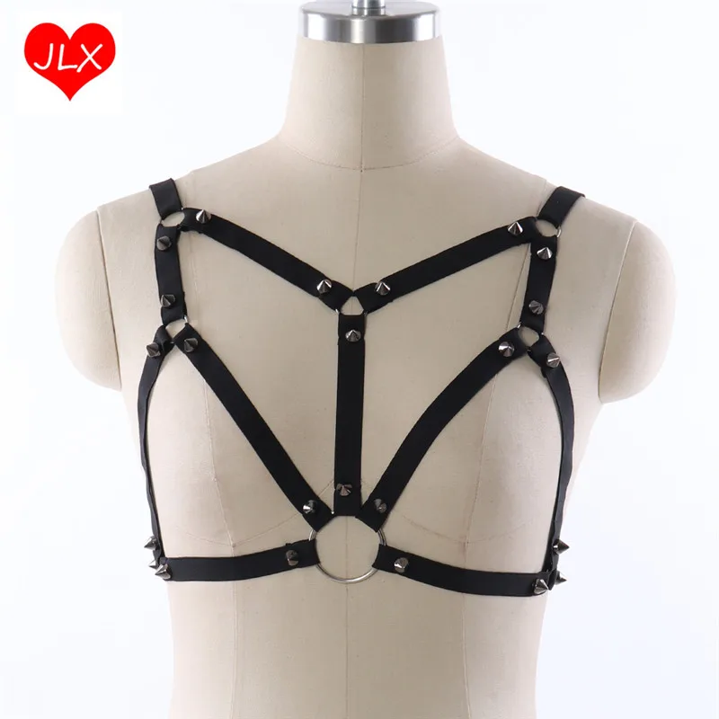 Женский бюстгальтер клетка регулируемый Готический корсет с заклепками в стиле