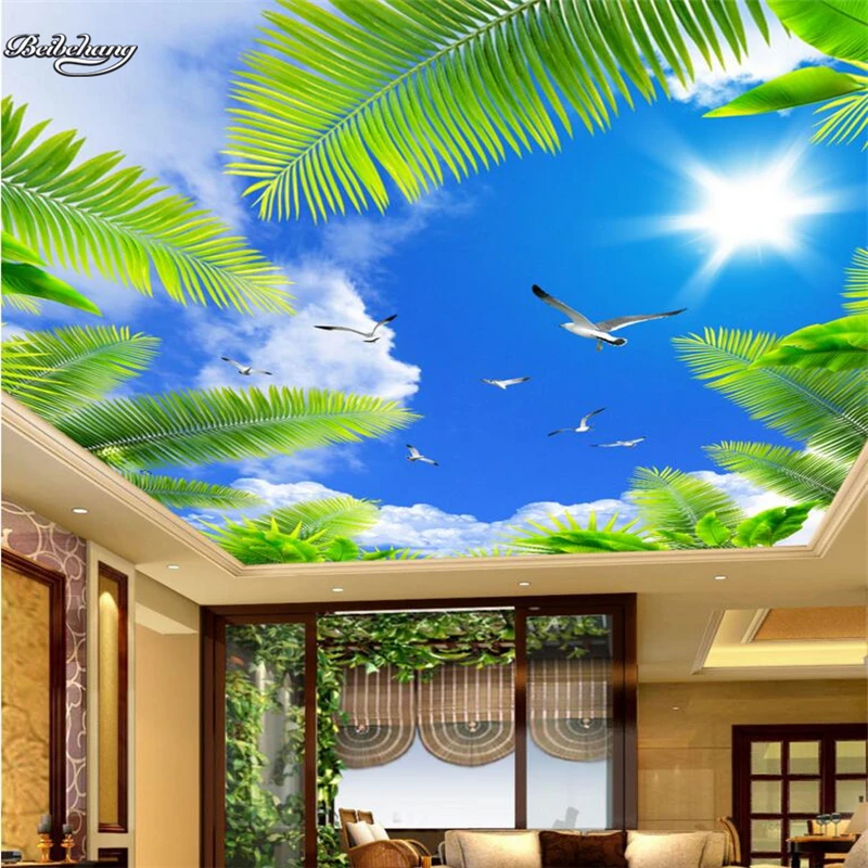 Beibehang красивое голубое небо белые облака кокосовые деревья морской пейзаж