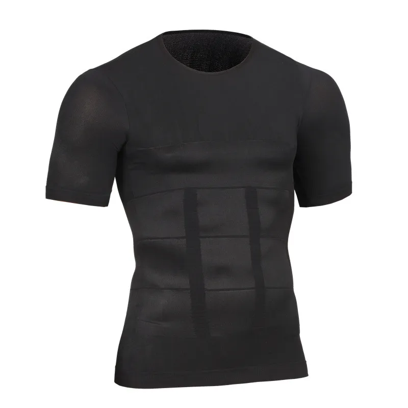 Men's Shapers Slimming Belly shirts Leotard Waist Corsets Underwear Male Abdomen Trimmer Breathable Body Compression T-shirt