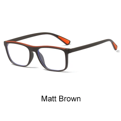 Matt Brown Ralferty, квадратные очки, оправа для мужчин и женщин, дизайнерские, TR90, анти-синий светильник, очки, очки, по рецепту, близорукость, oculo de grau, F8042 - Цвет оправы: Matt Brown