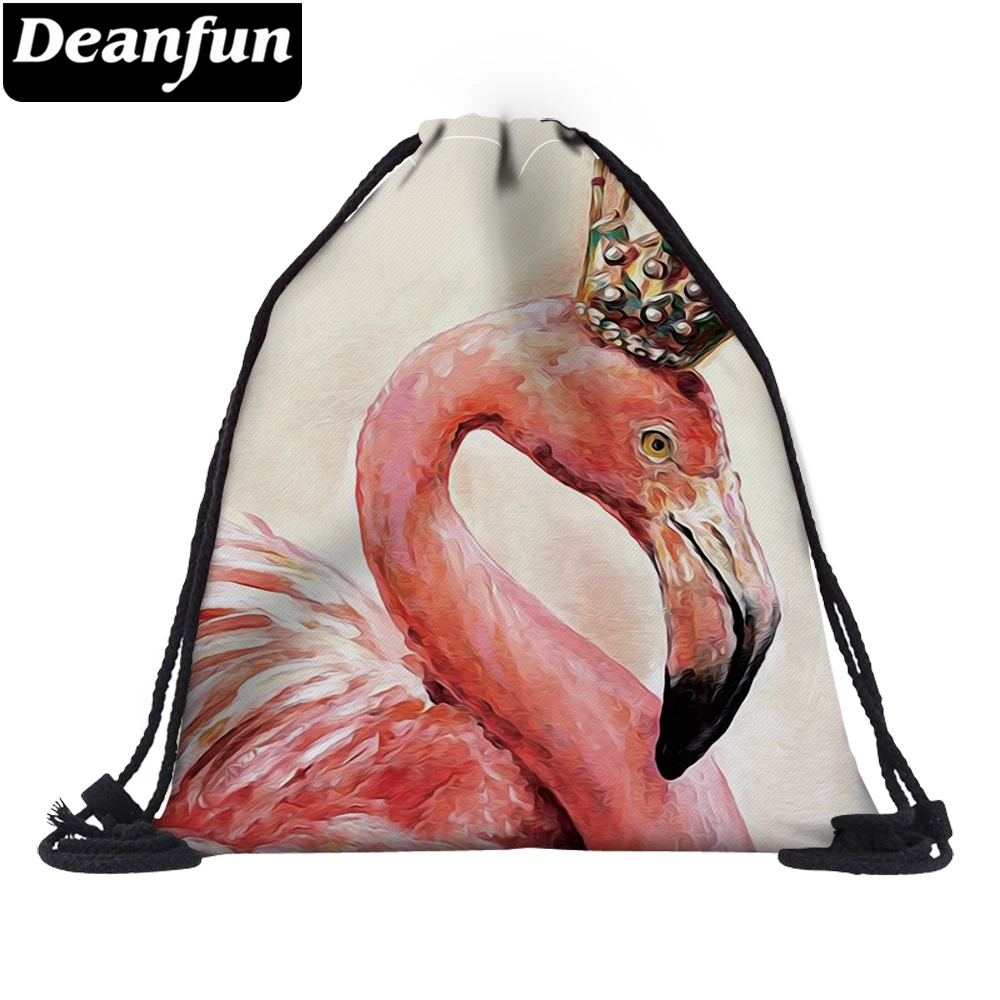 Deanfun сумка на плечо с кулиской 3D принтом Корона Фламинго мода для девочек