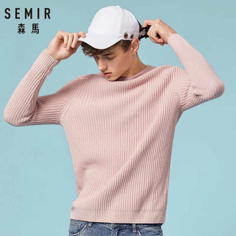 SEMIR осенне-зимний модный мужской свитер теплый толстый облегающий Мужской пуловер трендовый вязаный жаккардовый мужской свитер 10 цветов