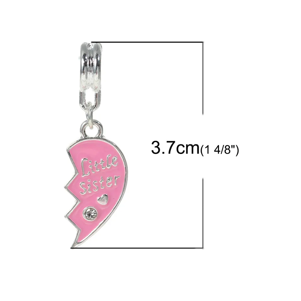 DoreenBeads 1 комплект разбитое сердце &quotBig Sister &amp Little Sister&quot европейские