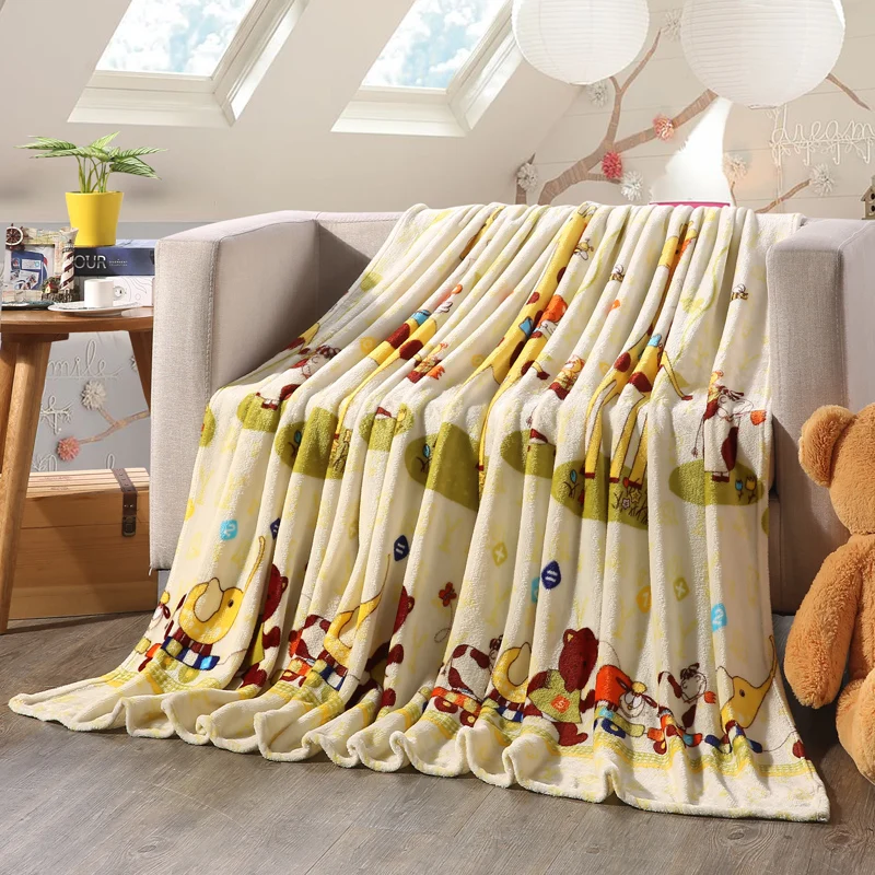 200x150 см Мода мультфильм животных печатных фланель ткань взрослых детей одеяло