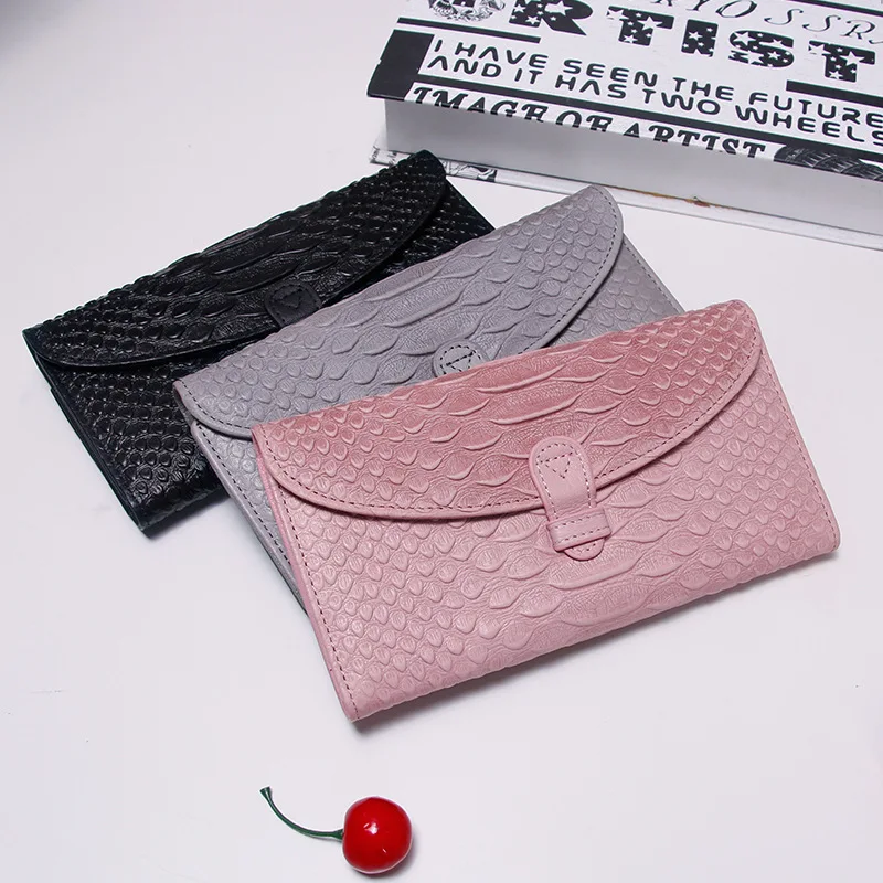 

New Fashion 100% Cow Genuine Leather Women Long Wallets Real Leather Female Luxury Brand Serpentine Girl Lady Gift Cash Purse