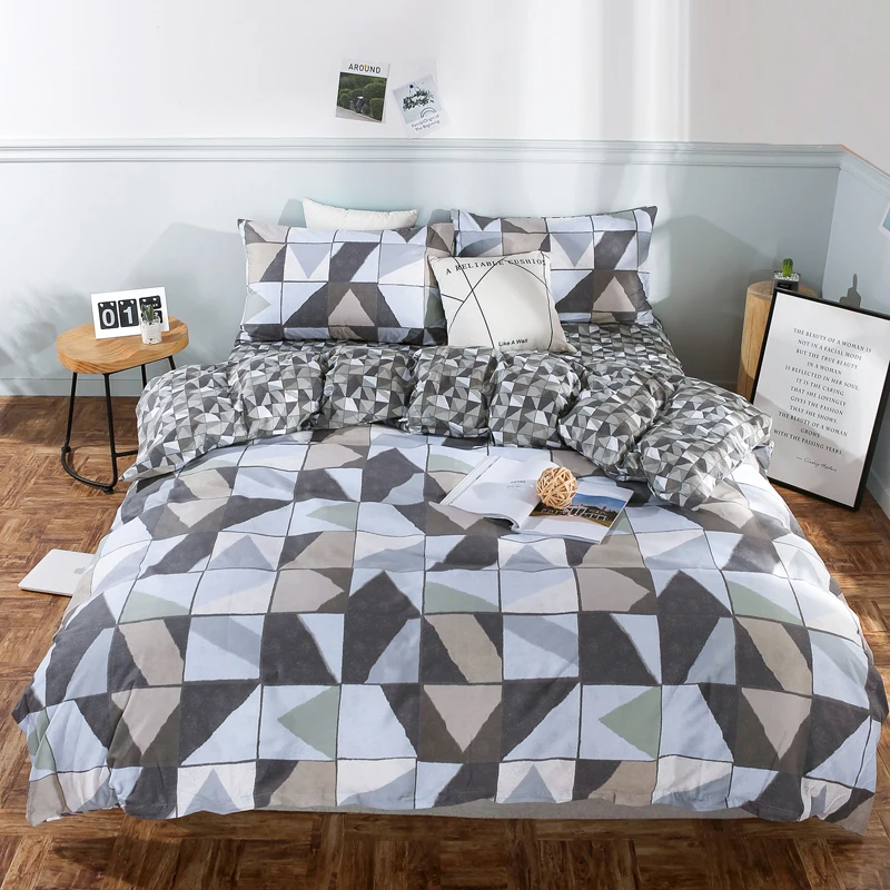 Дизайнерский новый стиль Комплект постельного белья с принтом простыня королева