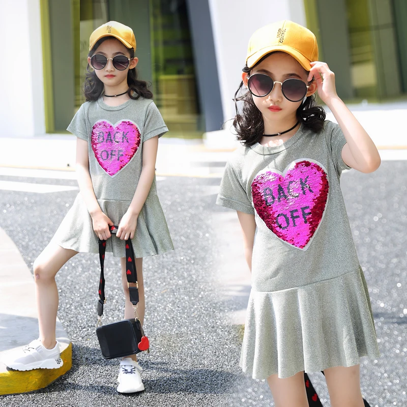 Love Heart Letter Pattern Baby Girl Dresses 2018 Fashion Summer Princess Casual Dress Cotton Children Clothing 8ds033 | Детская одежда