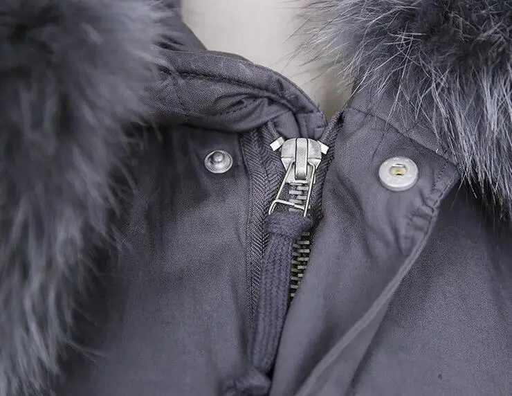 2016 Новая Мода в Корейском стиле Женские Серо-зеленого цвета с капюшоном и мехом