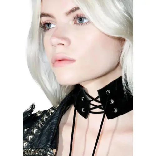 Женское винтажное бархатное ожерелье в стиле панк на шнурках из кожи|tie choker|ties