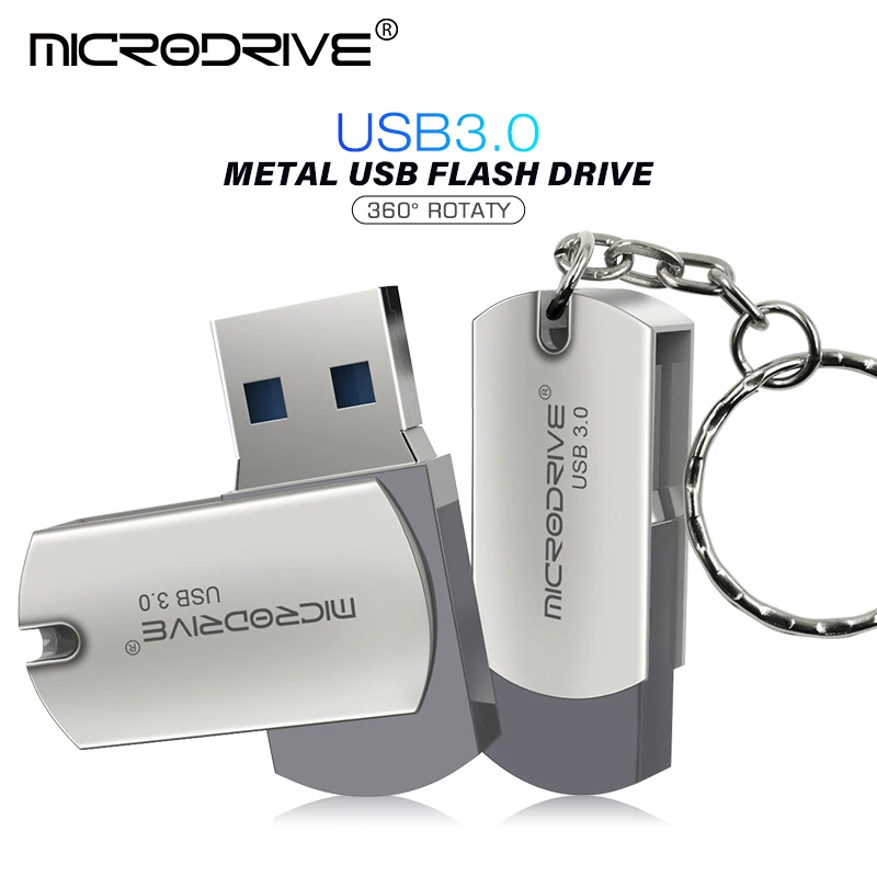 Металлический флеш-накопитель usb 3,0 с цепочкой для ключей 8 ГБ 16 ГБ 32 ГБ 64 Гб 128 Гб карта памяти usb 3,0 флеш-накопитель Удобный для переноски внешний накопитель