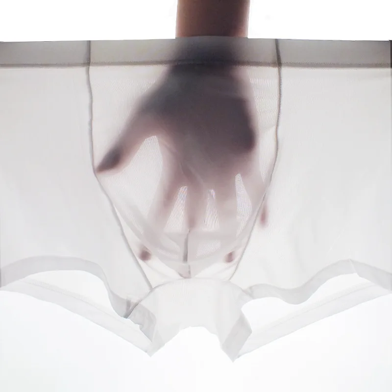 Летнее мужское шелковое нижнее белье чистого цвета ультра тонкие сексуальные