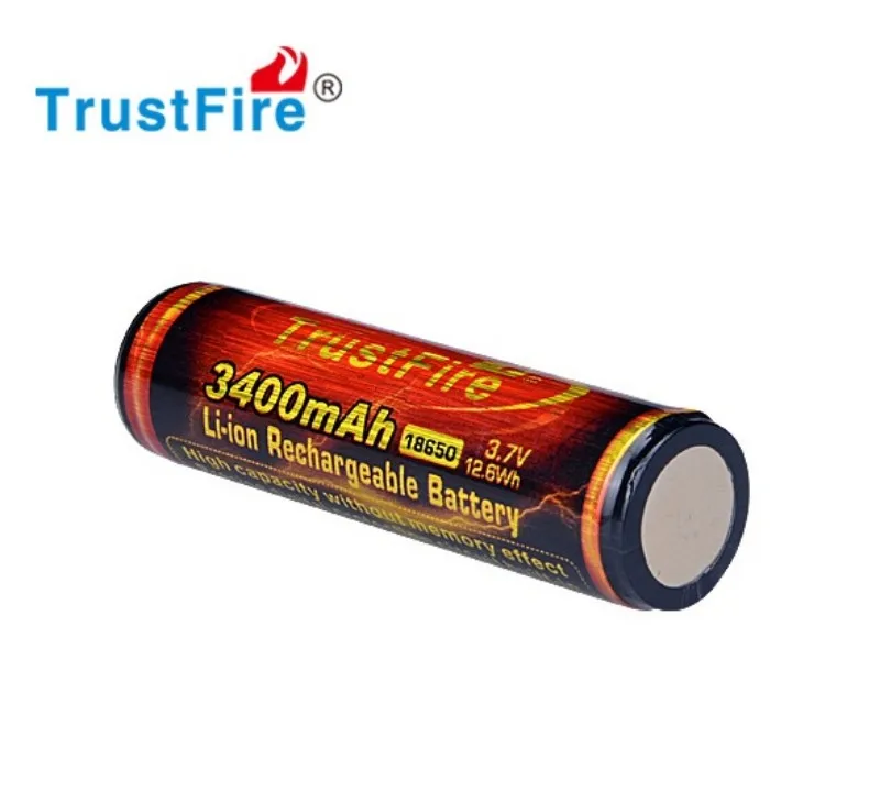 4 шт. TrustFire 3 7 в 18650 литий ионная батарея 3400 мАч перезаряжаемая литиевая с защитой PCB