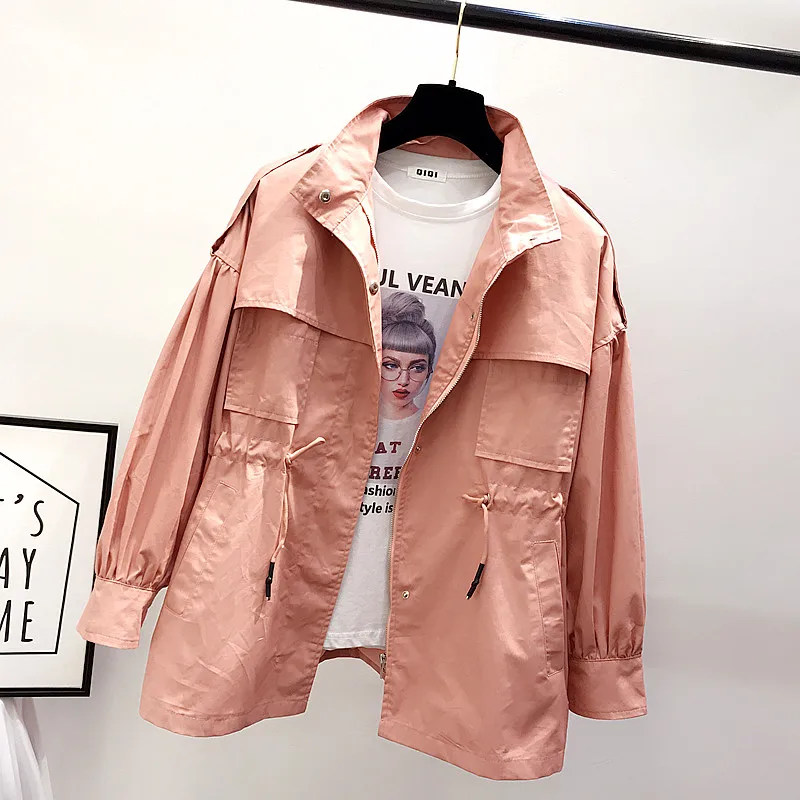 Повседневная винтажная Женская куртка в стиле Харадзюку, свободная уличная одежда, базовое пальто, женская куртка-бомбер с длинным рукавом, Женская ветровка, пальто