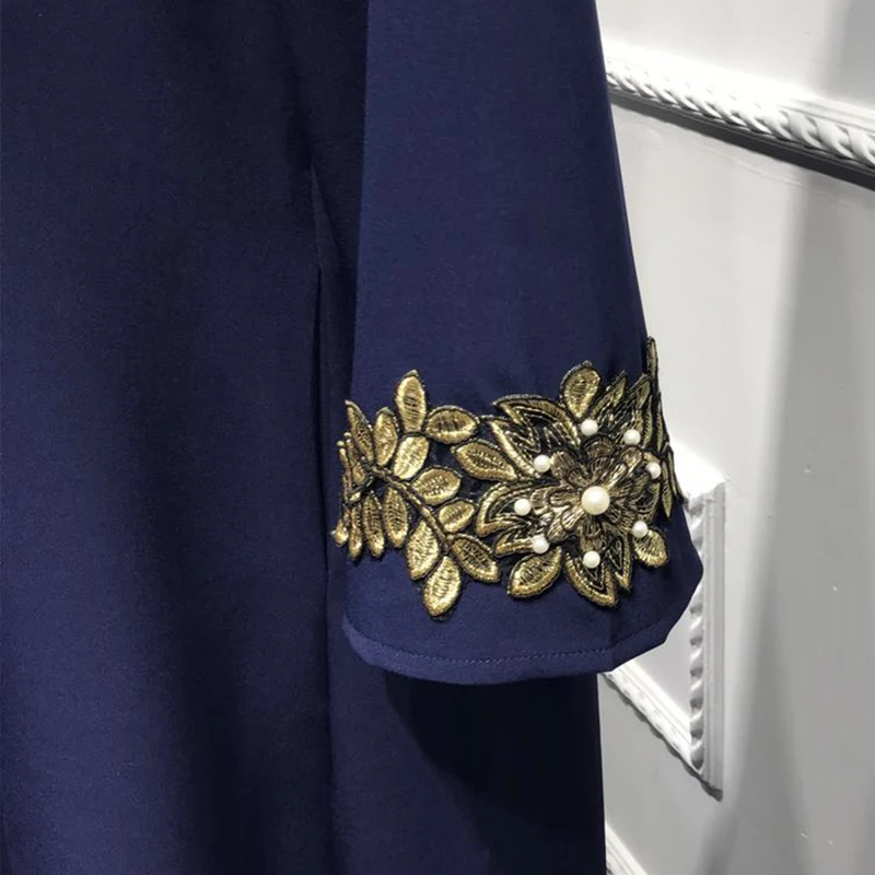 Buytiz ОАЭ сетки мусульманская черная вышивка Малайзии креп abaya Макси длинное