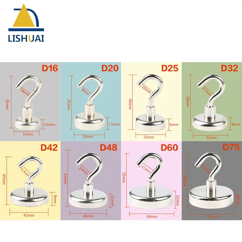 Сильный Круглый Магнитный крючок LISHUAI 5 шт./лот D20/сверхмощная неодимовая