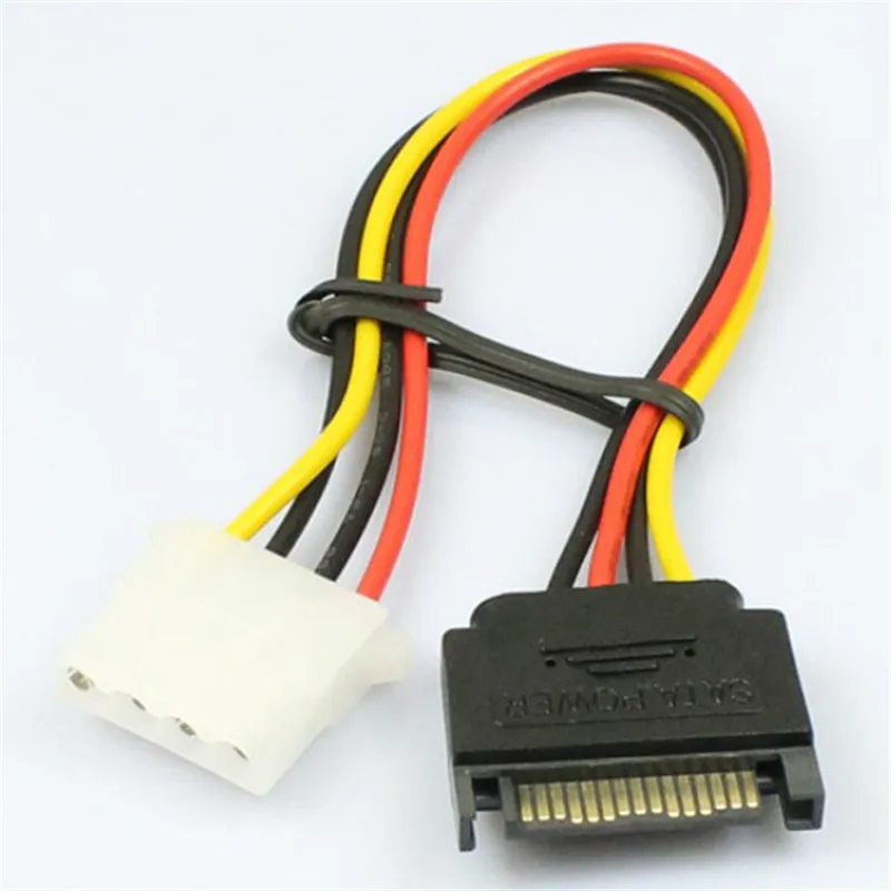 Кабель для компьютера 15Pin sata кабель SATA штекер к 4 Pin Molex разъем IDE HDD питания