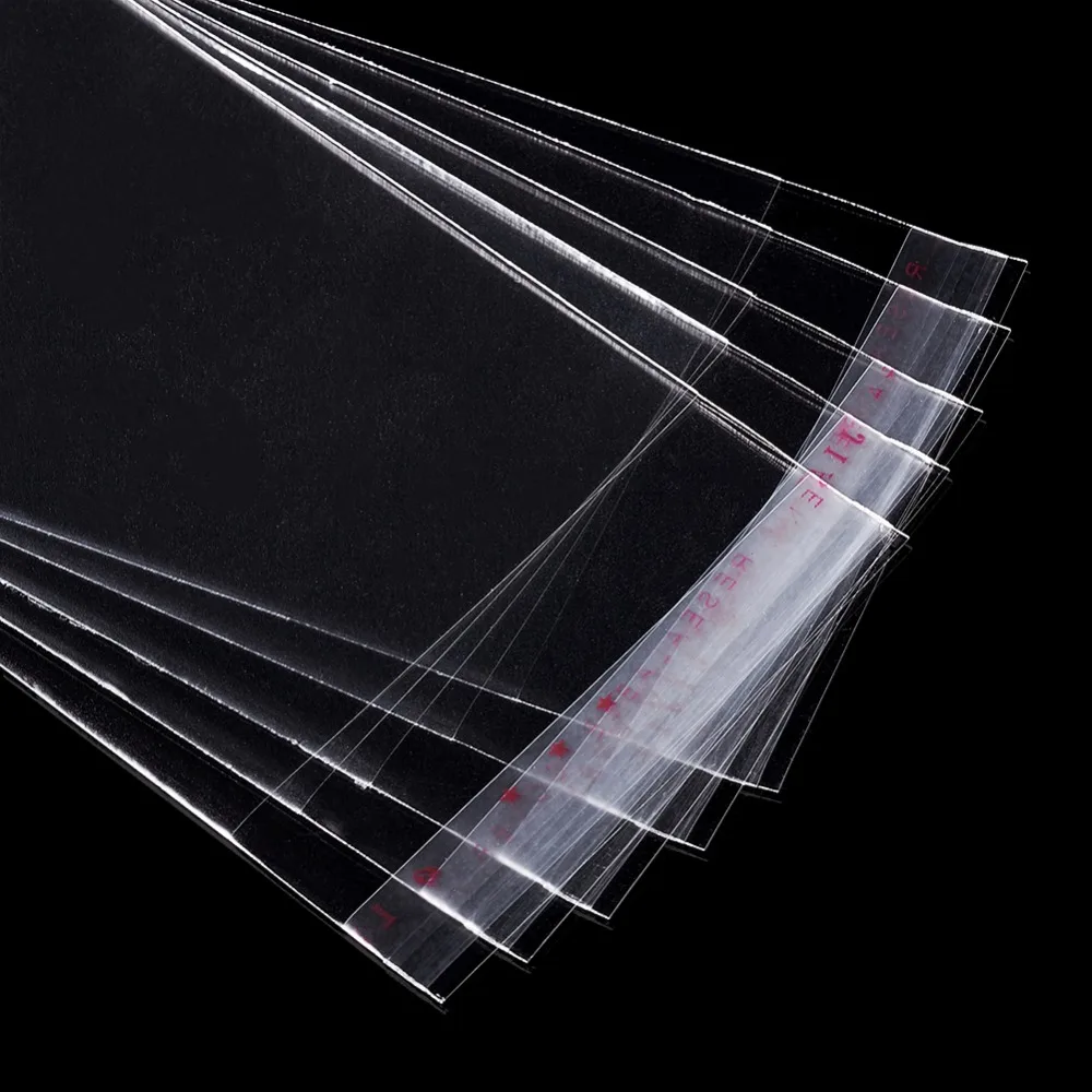 

1000pcs OPP Cellophane Plastic Packing Package Display Bags for Sale, Rectangle, Clear, 100x60mm, Unilateral thickness: 0.035mm