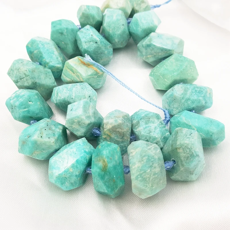 Liiji уникальный Амазонит неправильной формы граненые большие каменные бусины