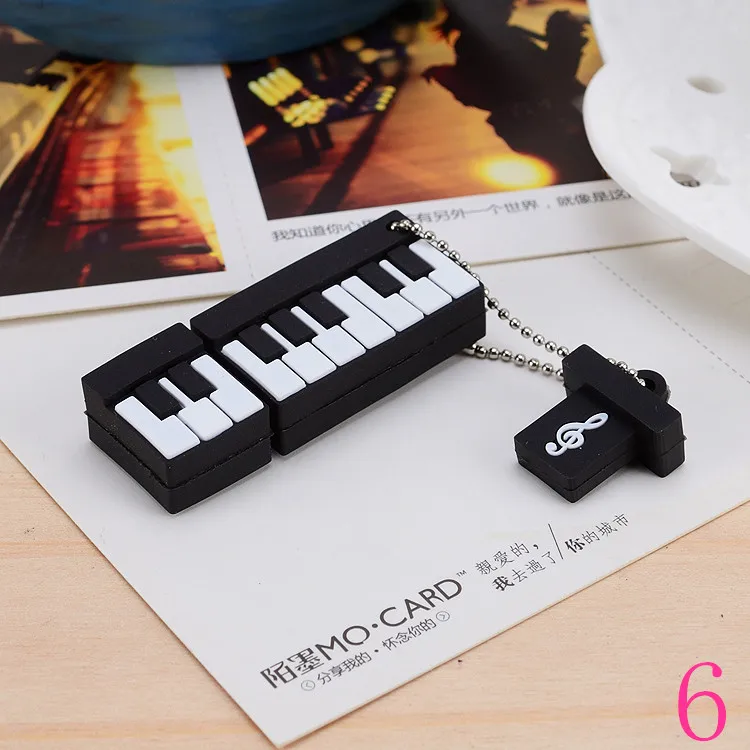 Мода U диск pendrive мультфильм гитара/скрипка/фортепиано/гармоника/pendriver ручка