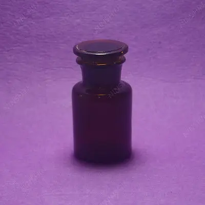 Флакон для реагента из янтарного стекла 125 мл широкий рот заземление