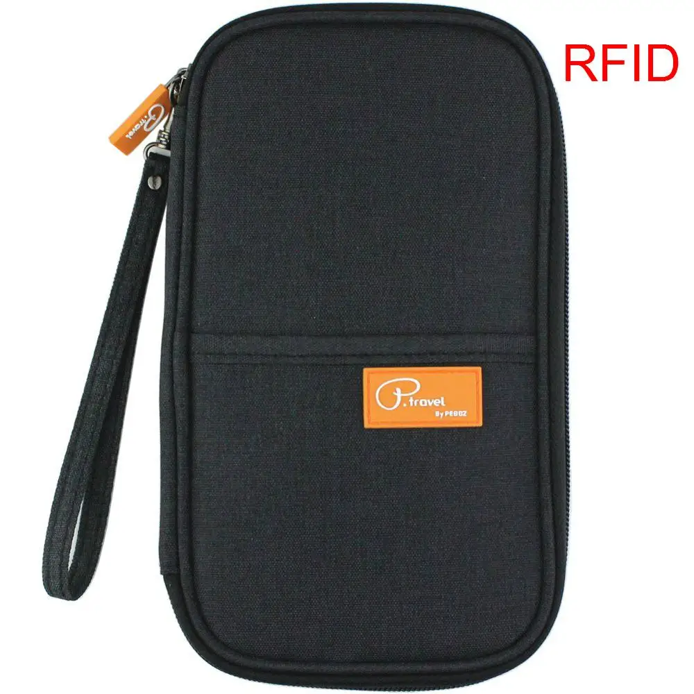 Мужской кошелек для паспорта путешествий RFID кредитный держатель карт Обложка