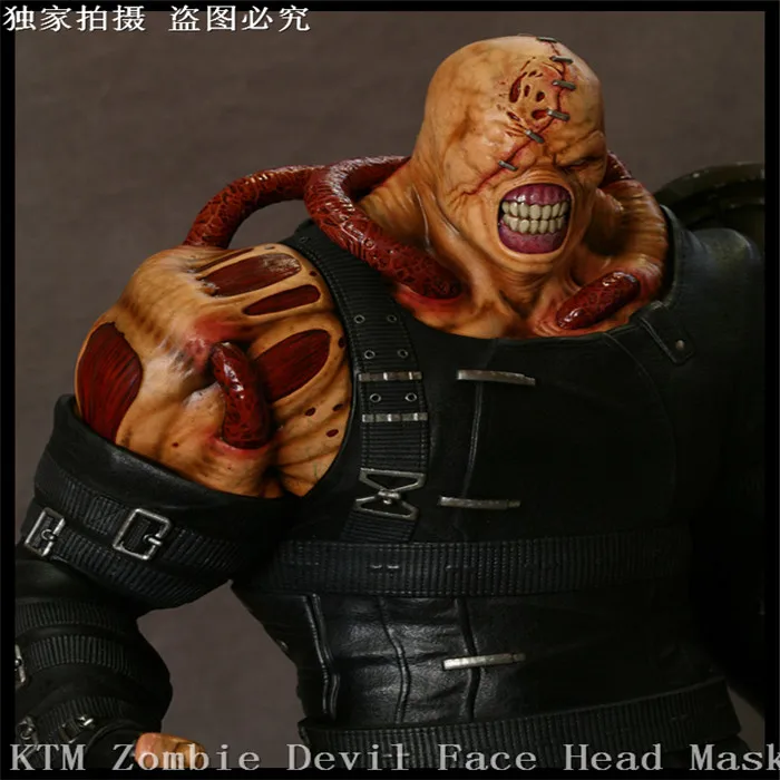 Новинка маска на голову в виде злого зомби демона латексная демонов страшная
