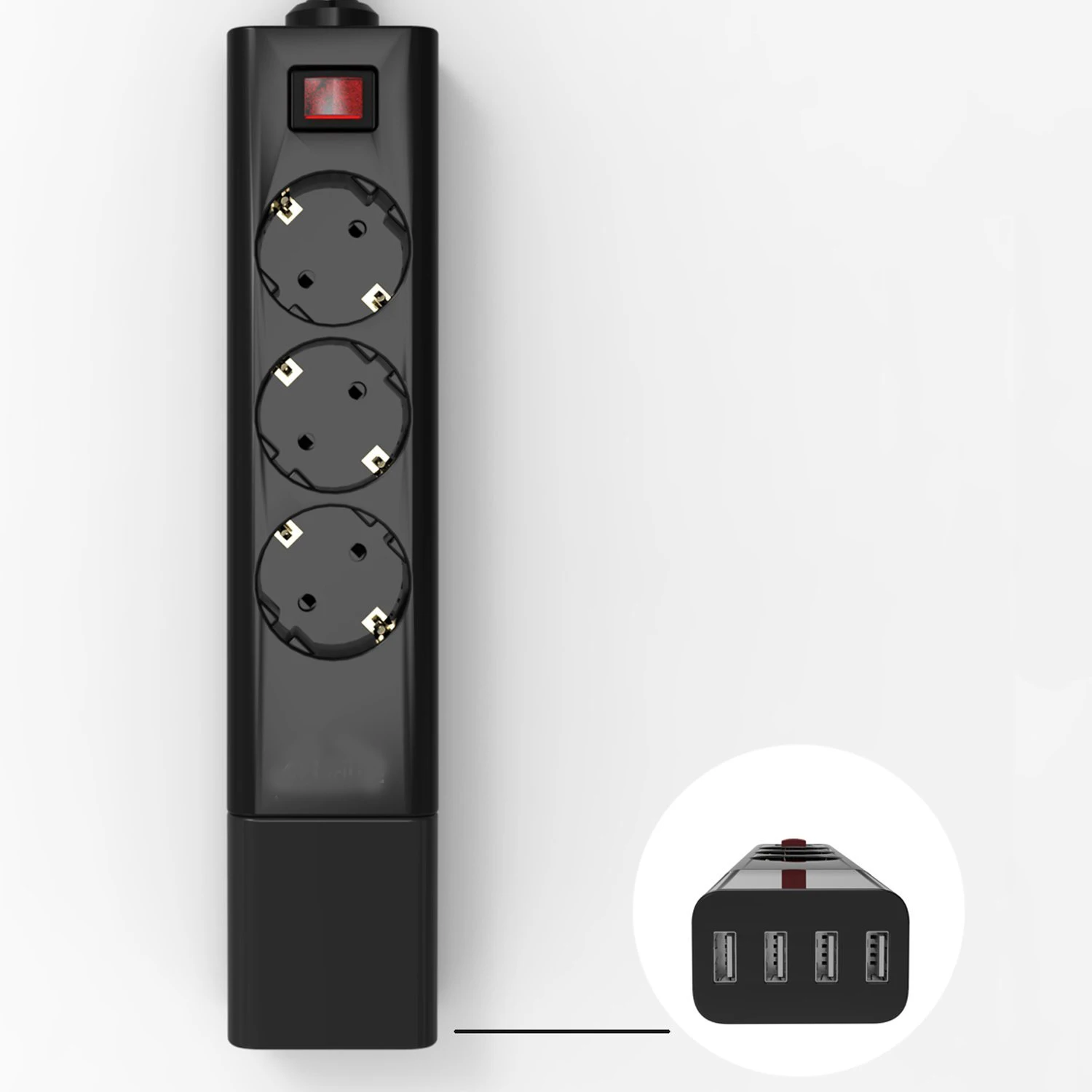Сетевой блок с несколькими розетками с USB 3 розетками ЕС 4 usb-порта съемное быстрое настенное зарядное устройство Защита от перенапряжения удлинитель 1,5 м