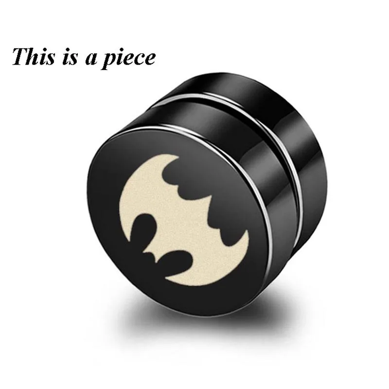 2 шт./лот черный Нержавеющая сталь рок не проколотых магнитные серьги сережки