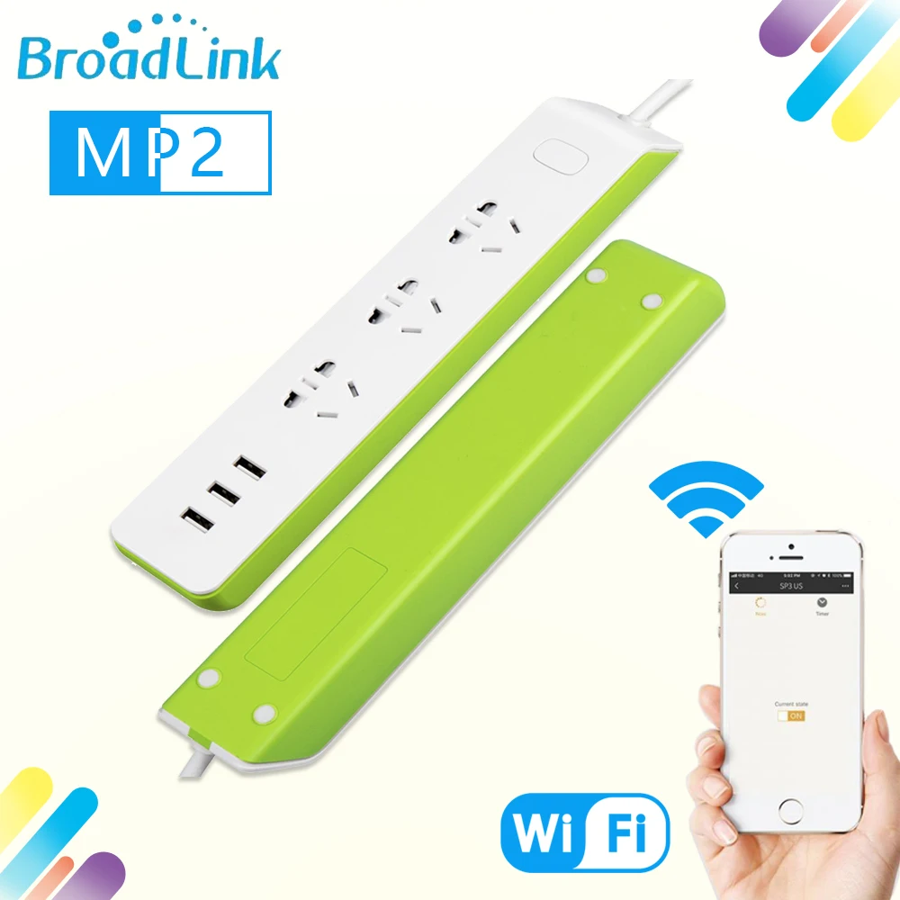 Broadlink MP2 WiFi умная розетка 3-выходная полоса питания 3 USB вилка AU UK US EU адаптер