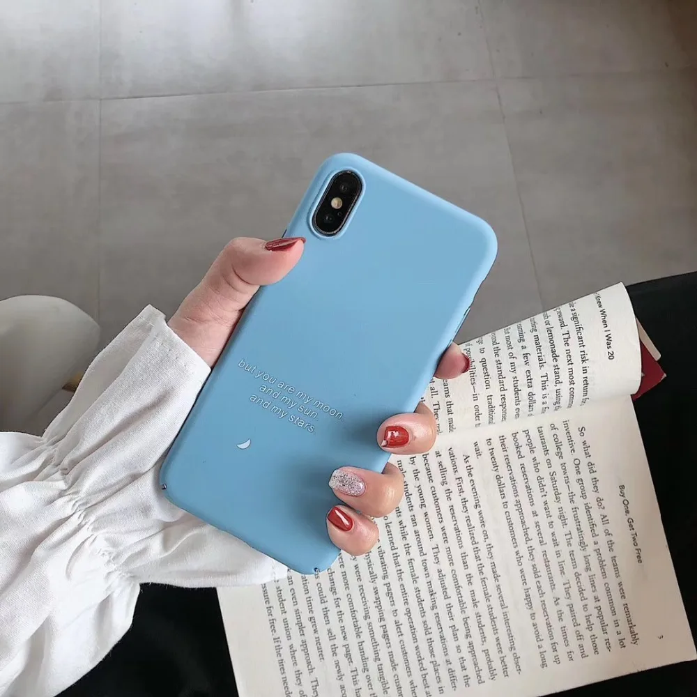 Мультяшный простой чехол с надписью для iPhone X XR XS Max 8 7 6 6s пластиковый телефона