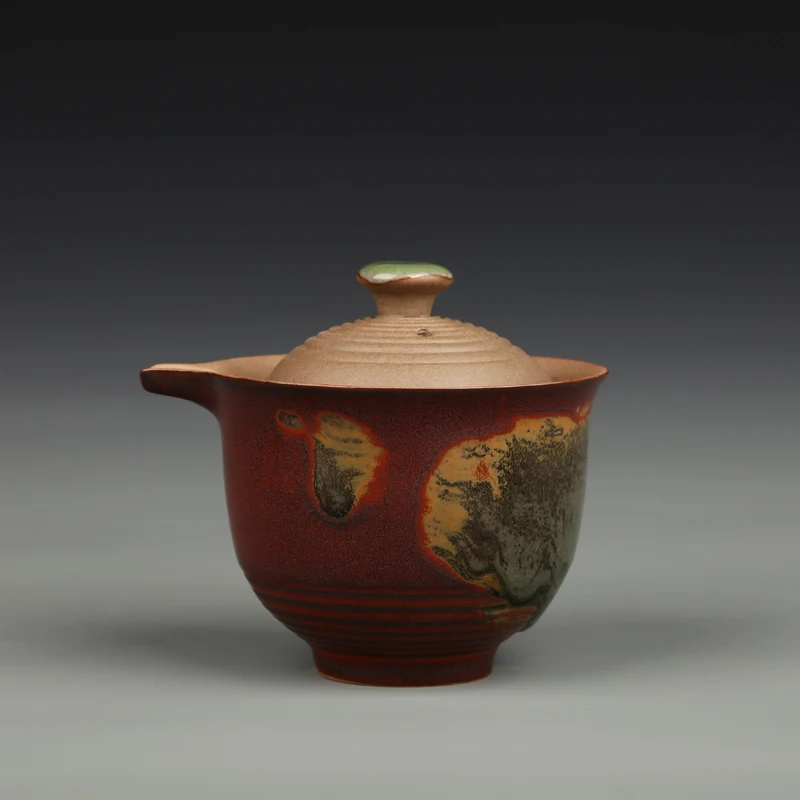 180 мл винтажная Gaiwan керамическая грубая керамика фильтр Чайная чаша комплект