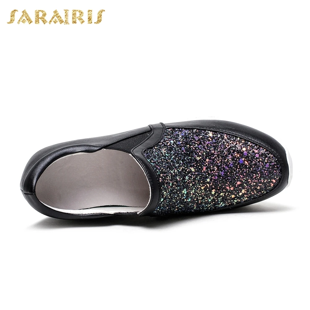 SARAIRIS/; обувь из натуральной кожи с эластичными лентами; женская обувь на высоком каблуке, увеличивающая рост; однотонные кроссовки на платформе; женская обувь из вулканизированной кожи