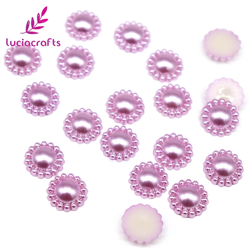 Lucia crafts 10 мм 72 шт цветок полукруглый искусственный жемчуг ABS Flatback цветок полимерные бусины DIY украшения F0308