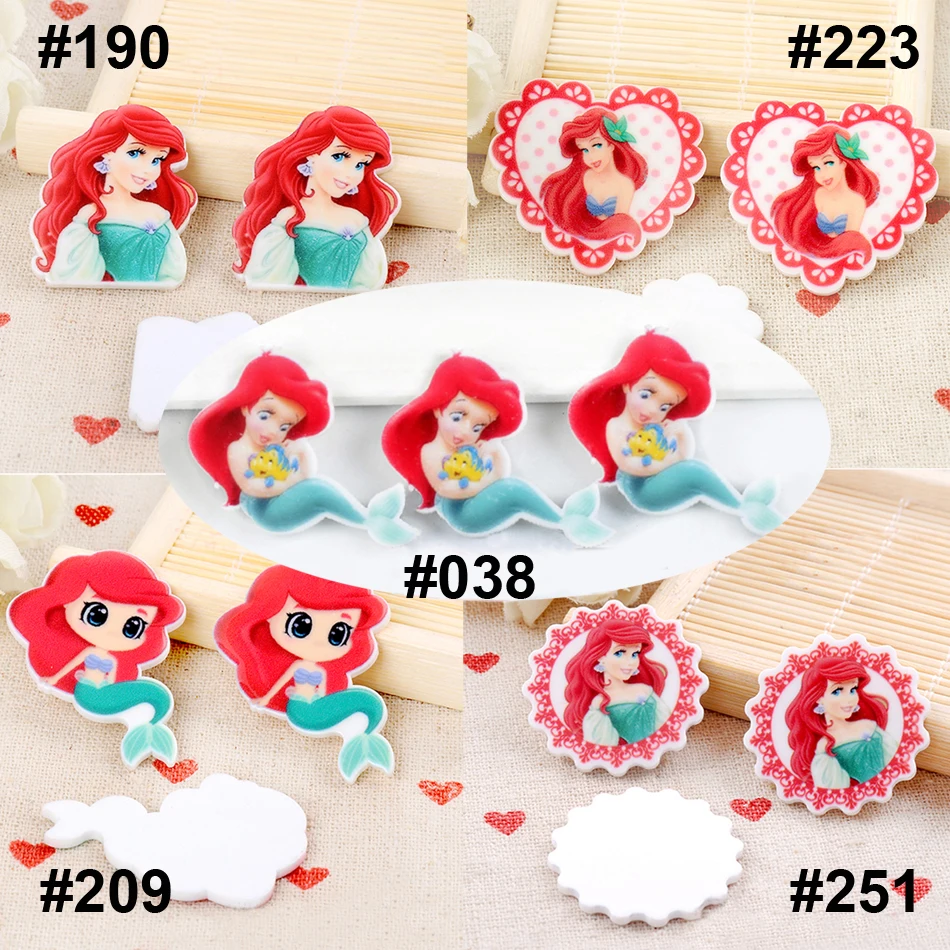 50 шт. Смешанная милая маленькая Русалочка плоская полимерная фигурка мультяшный