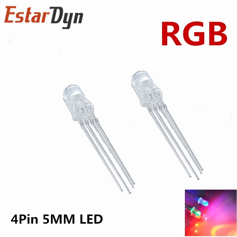 100 шт. полноцветный светодиодный RGB красный/зеленый/синий общий катод/анод четыре
