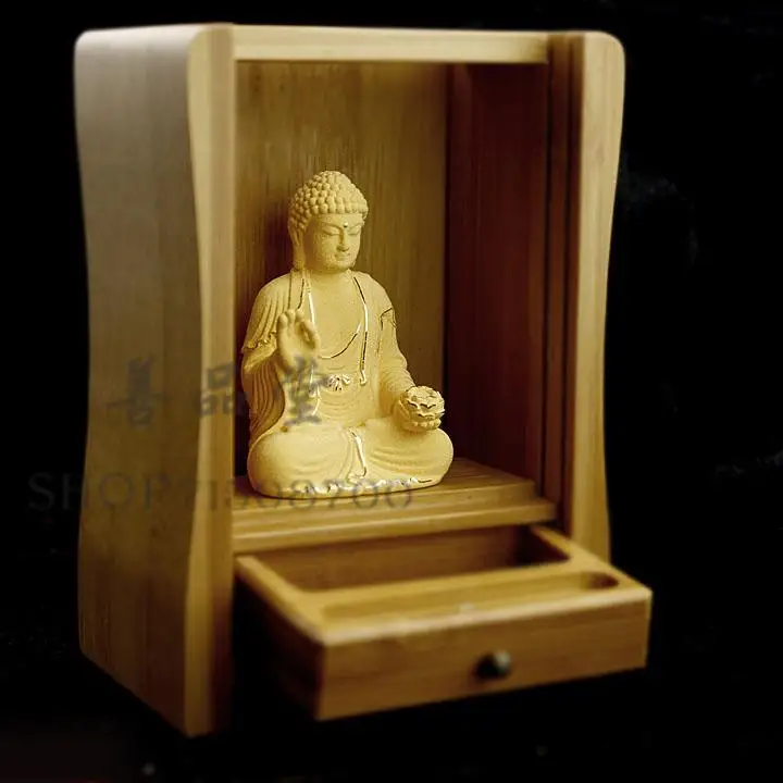 1 Портативный мини аллювиальный Золотой Темпл с храмами Будды Ksitigarbha Po Sam Jiuhua - Цвет: 1