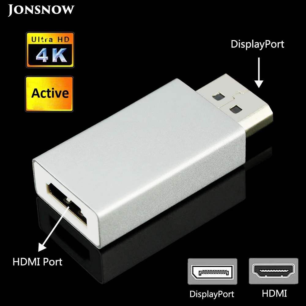 

DP Displayport to HDMI-Compatible Converter HDMI Female to DP Adapter Active Display port Male Support Ultra HD 4K 30Hz HDTV