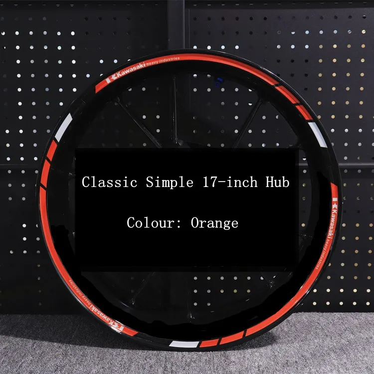 Orange red Подходит для Kawasaki Z1000Z900Z800Z650Z400Z250 наклейка на колеса мотоцикла, водонепроницаемая Светоотражающая наклейка на обод, передняя и задняя - Цвет: Orange red
