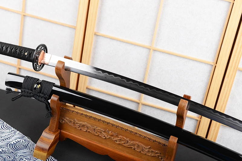 Brandon Swords Very Sharp Samurai Katana Folded Steel Clay Tempered Japanese Sword Full Tang Blade Samurai Sword Battel Ready