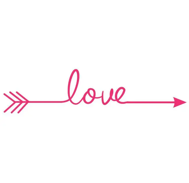 Красный Многоцветная Настенная Наклейка Love arrow для гостиной, спальни, виниловые Выгравированные Наклейки на стены, наклейки для украшения дома - Цвет: Красный