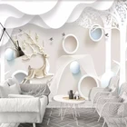 Пользовательские 3D Настенные обои с тиснением Лось в скандинавском стиле Современная Минималистичная настенная ткань для гостиной ТВ фон домашний Декор 3D большая роспись