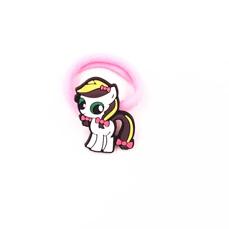 Коричневый 1 шт. My Little Poni, эластичная резинка для волос с рисунком лошади, украшение на голову из ПВХ для девочек, BB нейлон и каучук, Веревка для детей, подарки на день рождения - Цвет: Коричневый