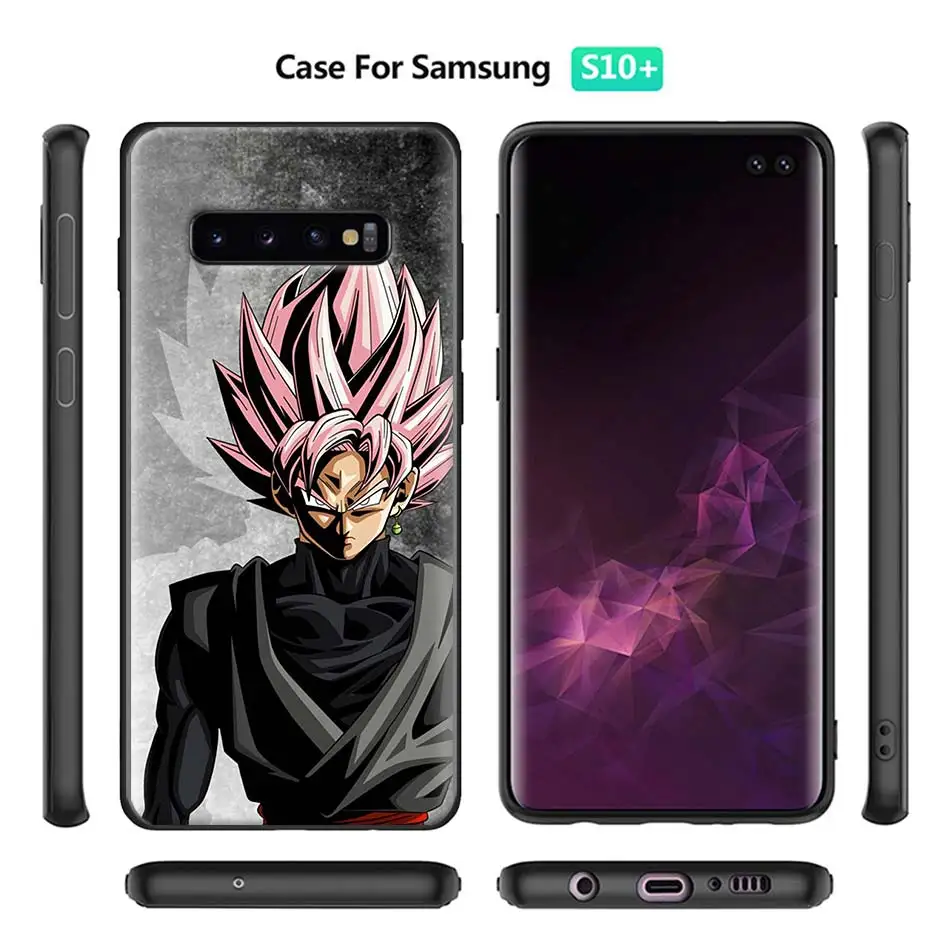 Dragon Ball Z плакат Черный силиконовый чехол для samsung Galaxy S10 S10e S8 S9 плюс S7 A40 A50 A70 Note 8 9 мягкий чехол Coque