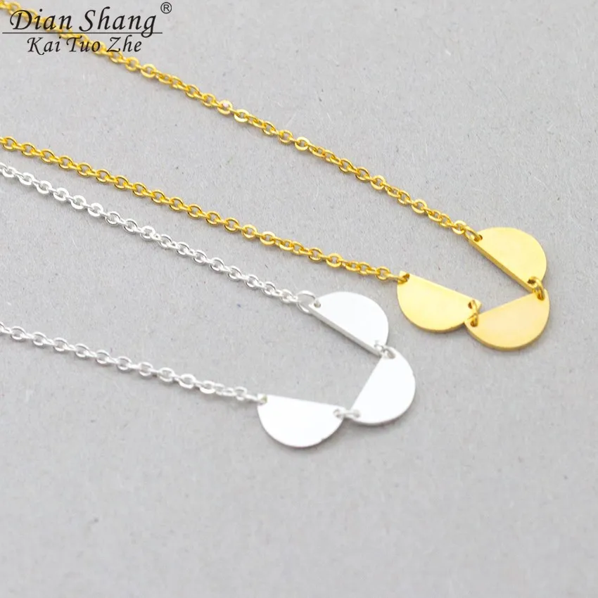 Bff подарок простой Bijoux чокер колье Половина круглые подвески женские ювелирные