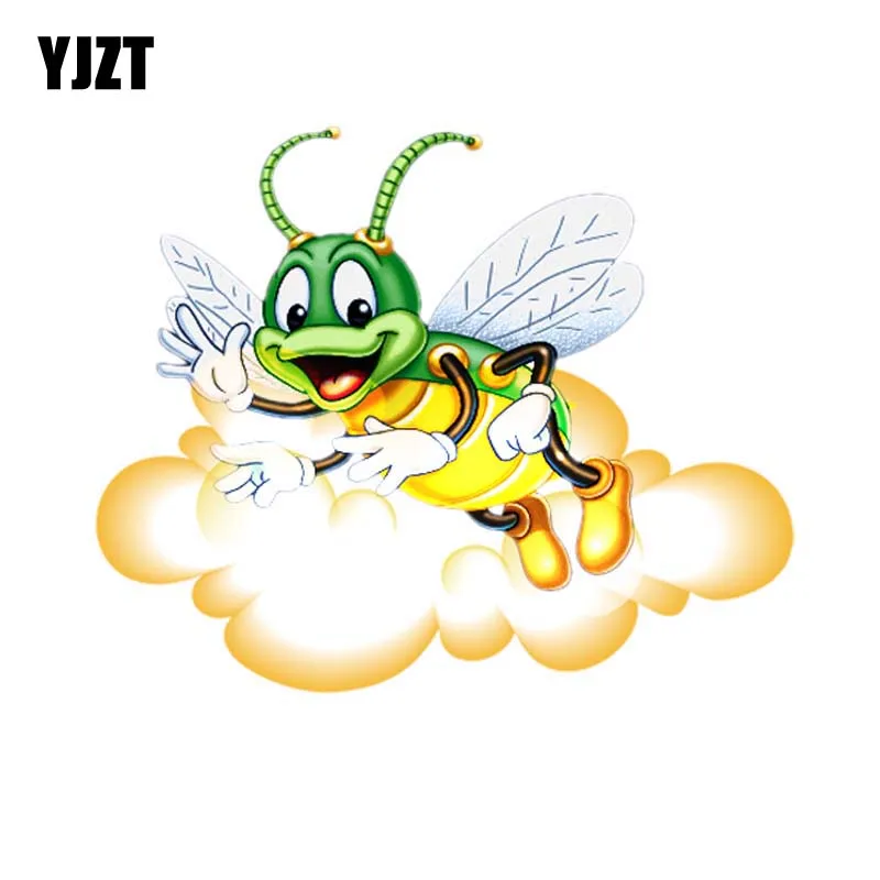 

YJZT 13,5 см * 10,9 см, пчелы сидят на облаках, пвх оригинальная наклейка, автомобильная наклейка 12-300684